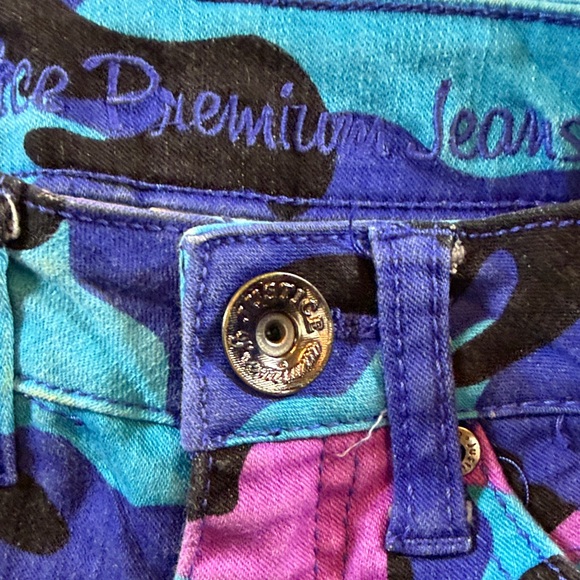 Justice Premium Blue and Purple Camouflage Jean Shorts - Picture 5 of 10